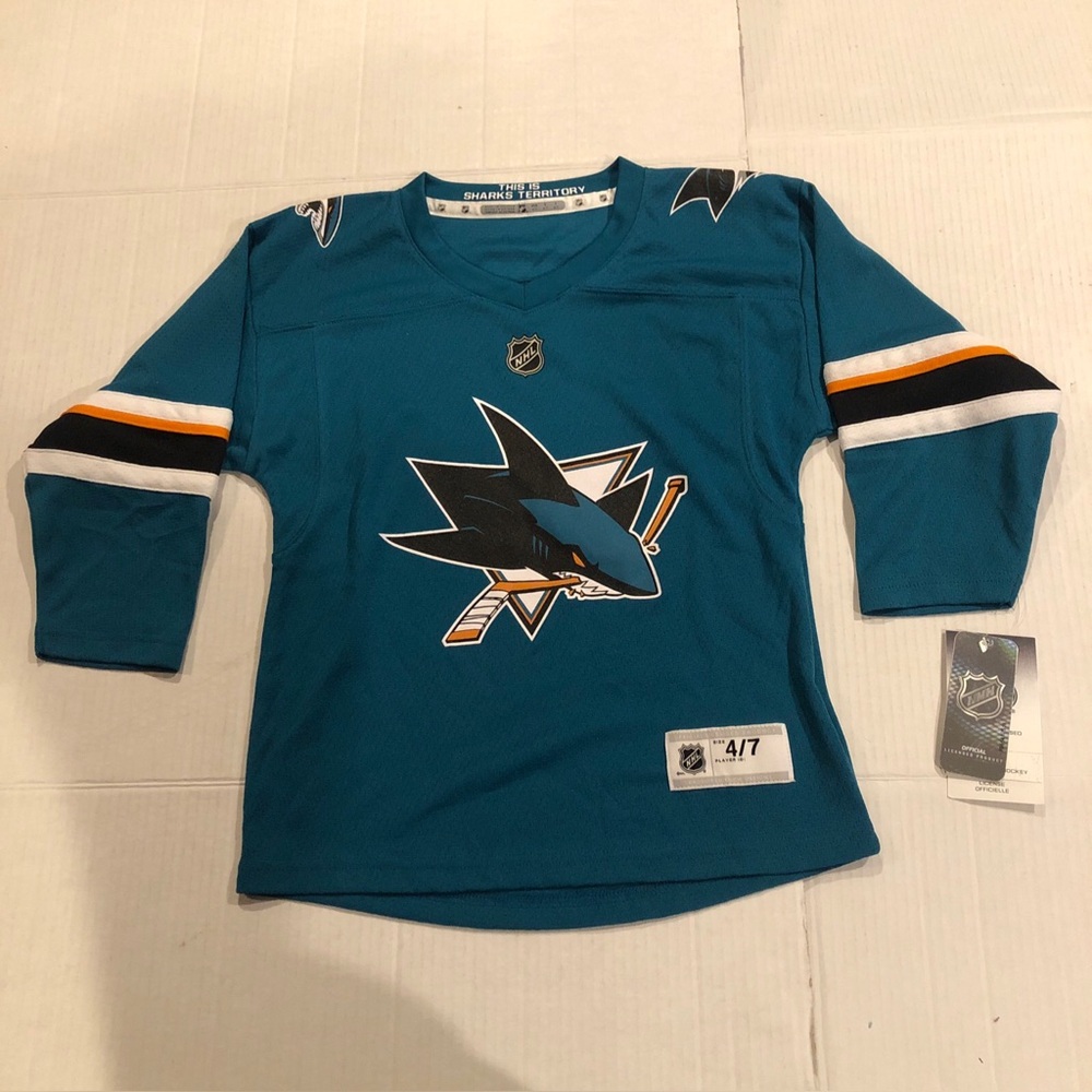 NHL Youth Size 4-7 NHL San Jose Sharks Jersey See Description For Measurements
